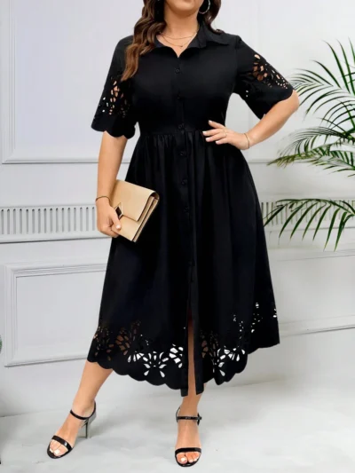Robe chemise à manches courtes