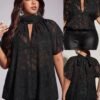Blouse avec nœud semi-transparent – Image 9