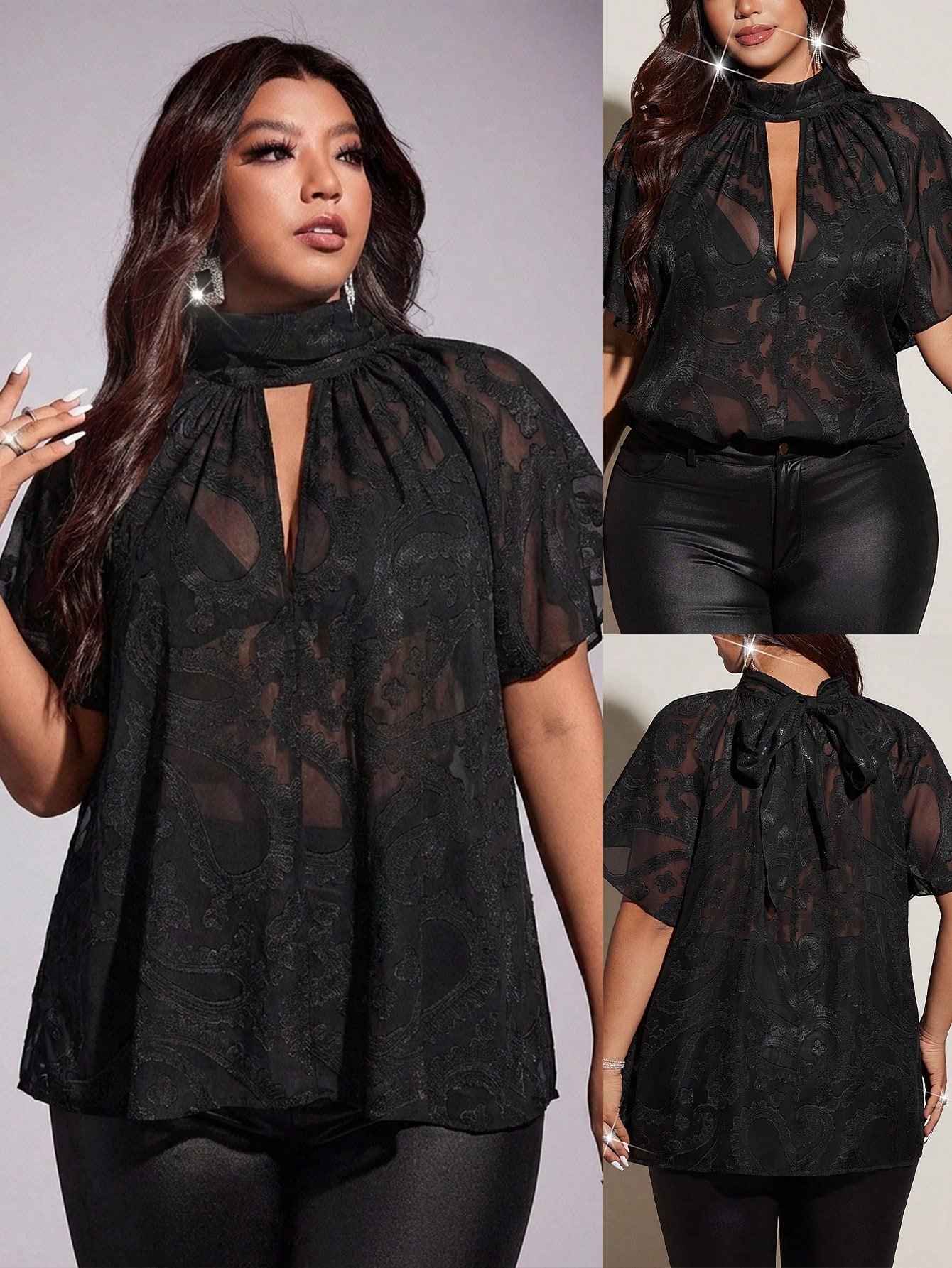 Blouse avec nœud semi-transparent – Image 9