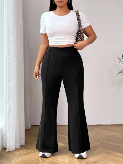 Pantalon évasé à taille haute