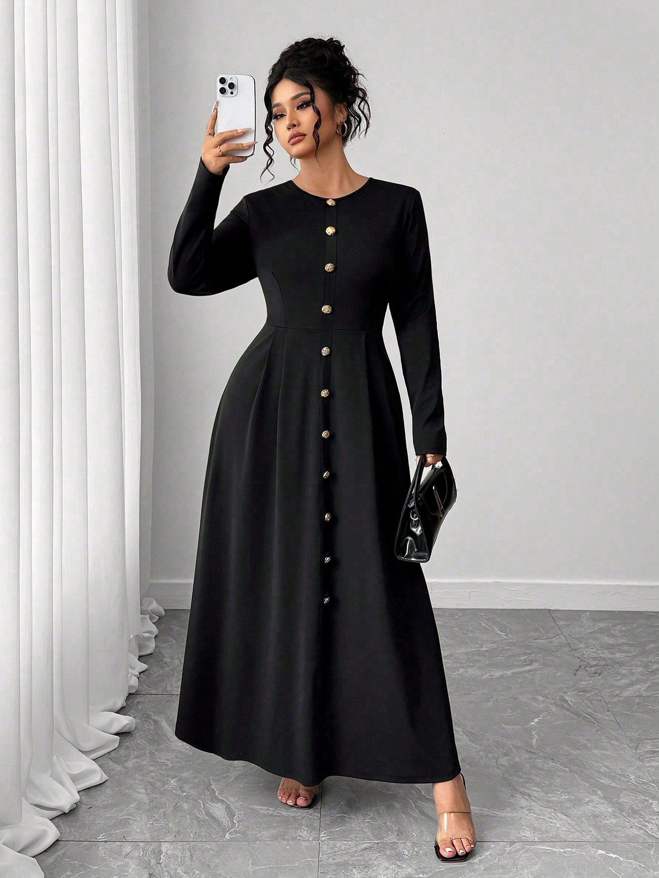 Robe en tricot à manches longues