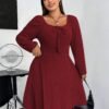 Robe à manches lanternes en matière douce – Image 6