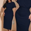 Robe à dos froncé et fendu – Image 3