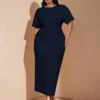 Robe à dos froncé et fendu – Image 5