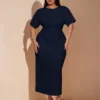 Robe à dos froncé et fendu – Image 4