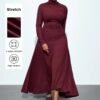 Robe élégante manches longues, plissée, moulante – Image 3