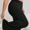 Pantalon évasé noir décontracté – Image 3