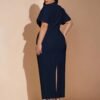 Robe sexy à dos froncé et fendu – Image 2