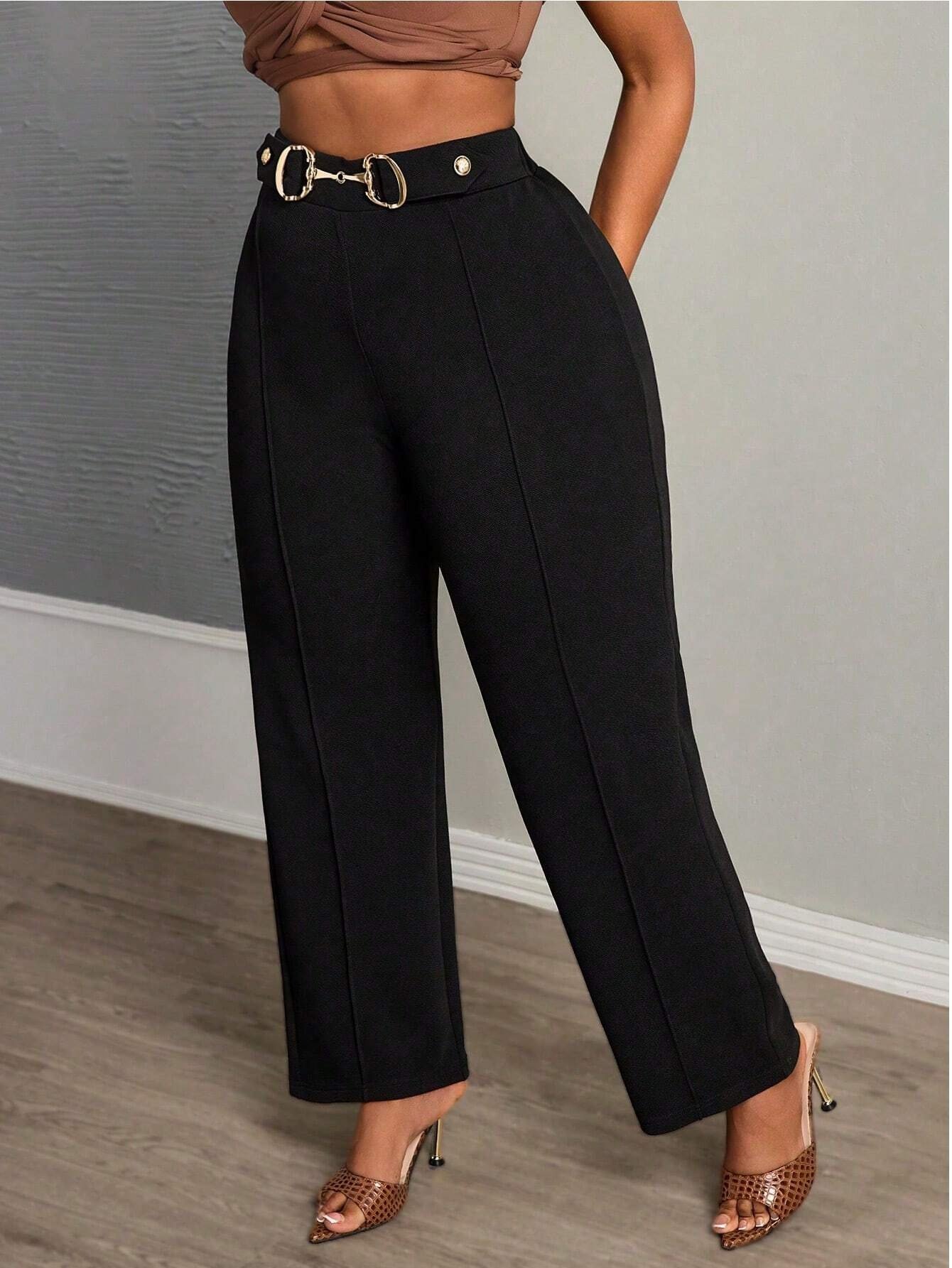 Pantalon droit noir élégant – Image 5