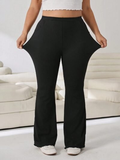 Pantalon évasé noir décontracté