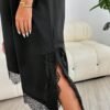 Robe à manches courtes à col rond avec patchwork en dentelle – Image 4