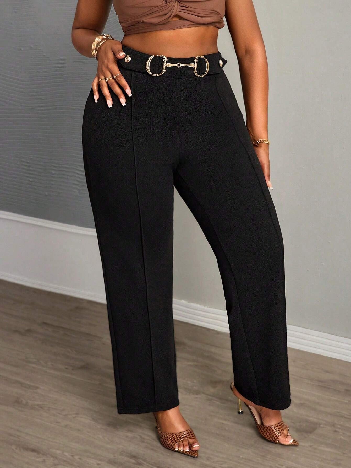 Pantalon droit noir élégant – Image 4