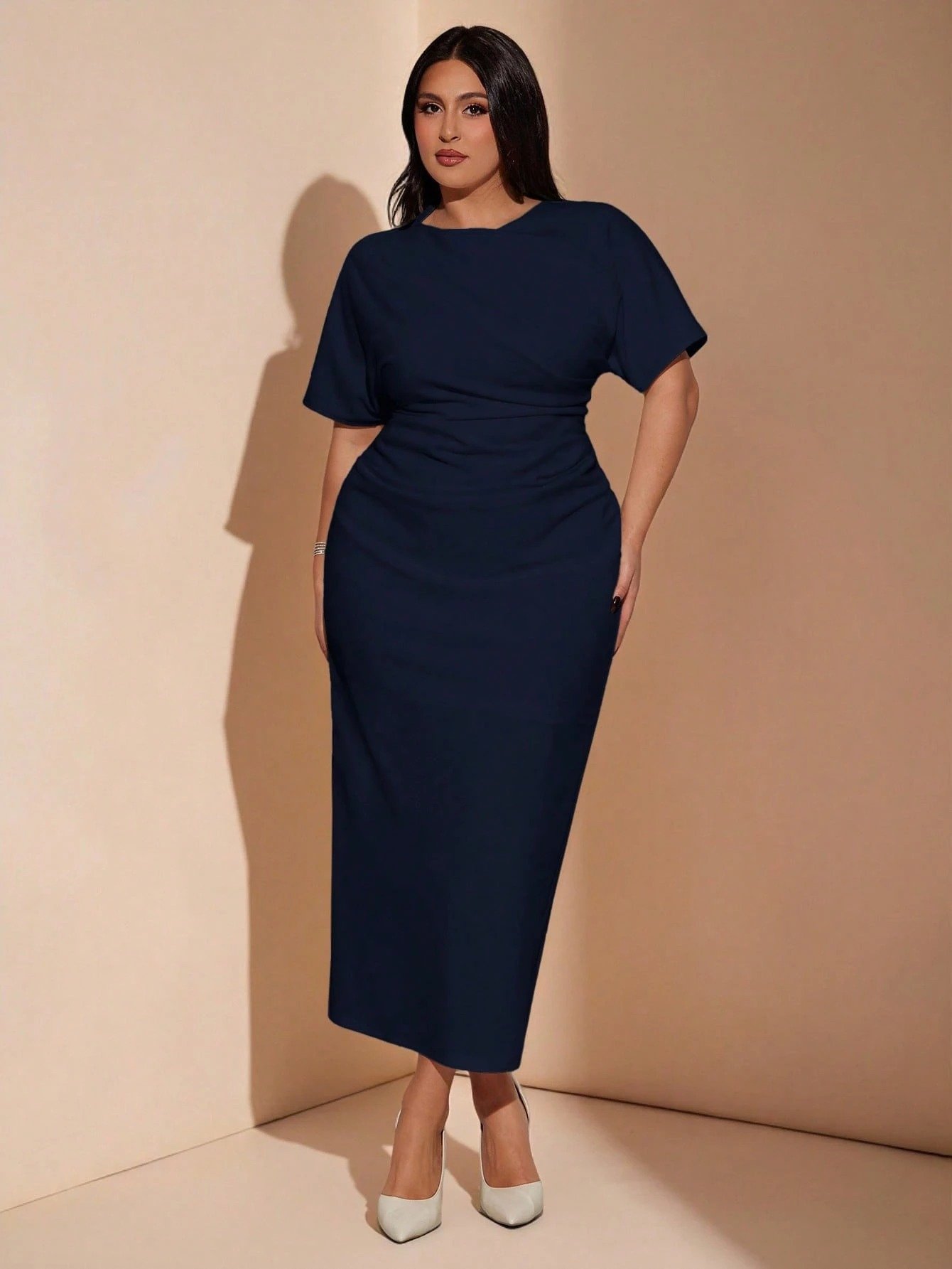 Robe sexy à dos froncé et fendu – Image 5