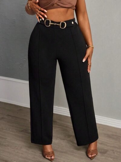 Pantalon droit noir élégant