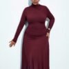 Robe élégante manches longues, plissée, moulante – Image 5